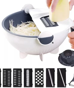 Vegetable Slicer Drain Basket Two-In-One Shredder Multi-Function Rotary Potato Carrot Grater Vegetable And Fruit Kitchen Gadget