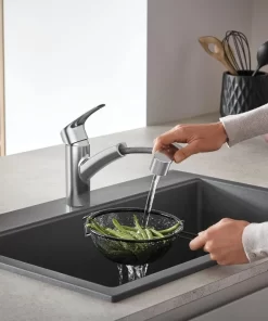 Dual Spray Pull-Out Kitchen Faucet with sprayer Supersteel (Stainless Steel)